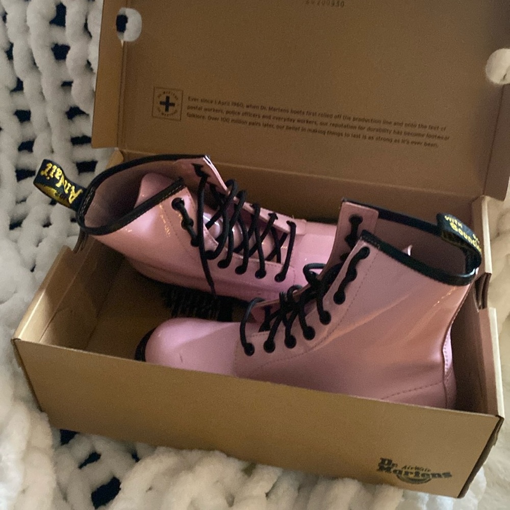 Dr. Martens pale pink boots. Worn once for a photoshoot.